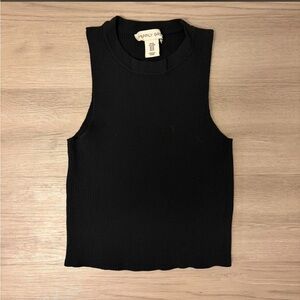 Happily Grey Black Ribbed Sleeveless Tank Top